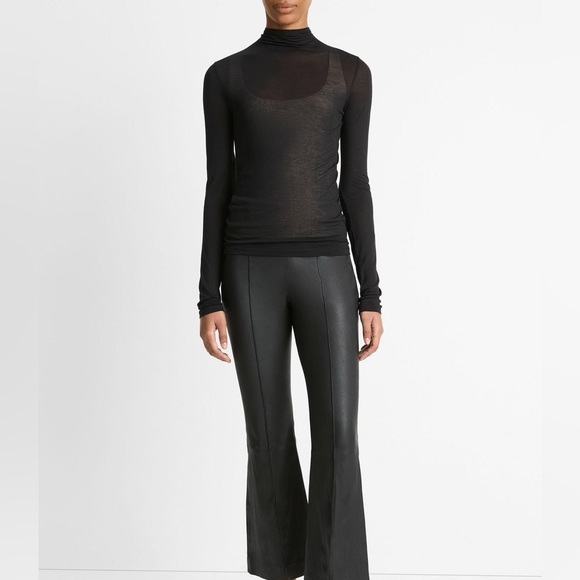 VINCE. Sheer long-sleeve mock-neck top . Super soft ! - Picture 2 of 4